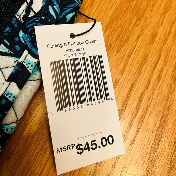 NEW Curling Iron Flat Iron Cover VERA BRADLEY Shore Enough Turtle Nautical Ocean - Picture 3 of 8